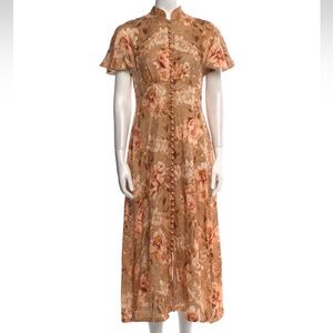 Zimmerman floral linen Midi Dress